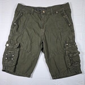 Nick Danger Mens Cargo Shorts W34  Ripstop Cotton Multi-Pocket Utility